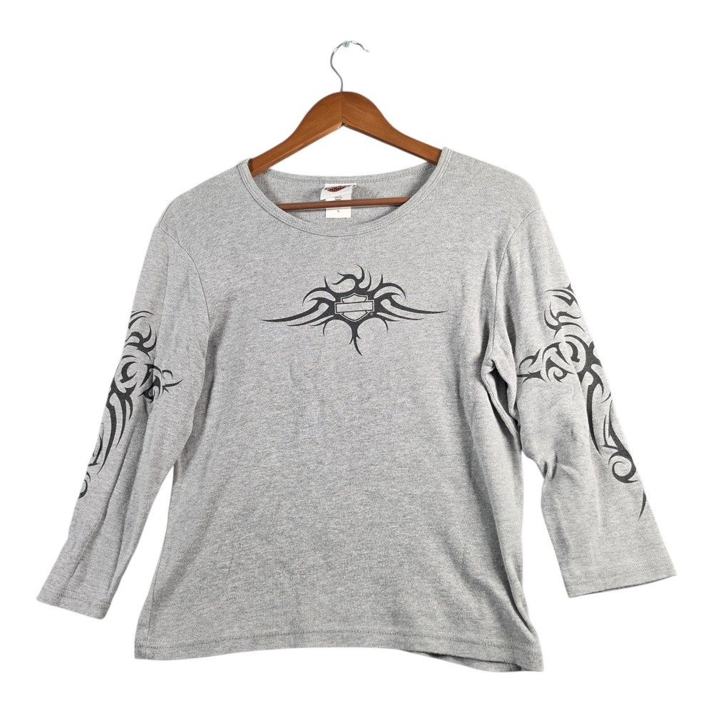 Harley-Davidson Chosa's Mesa Arizona L Tribal Long Sleeve T-Shirt Gray Large - Picture 1 of 9